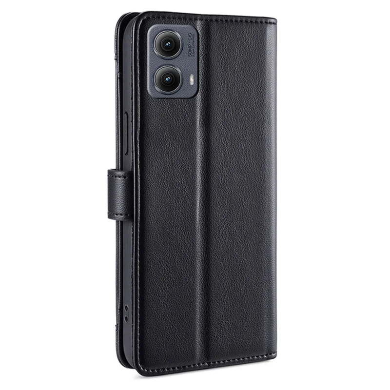 For Motorola Edge (2024) 5G Case PU Leather Crossbody Phone Cover with Zipper Pocket Wallet - Black