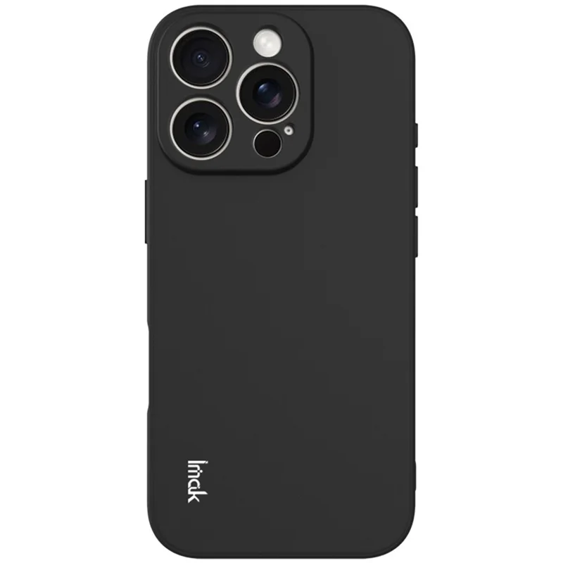 IMAK UC-4 Series for iPhone 16 Pro TPU Case Soft Phone Cover Straight Edge - Black