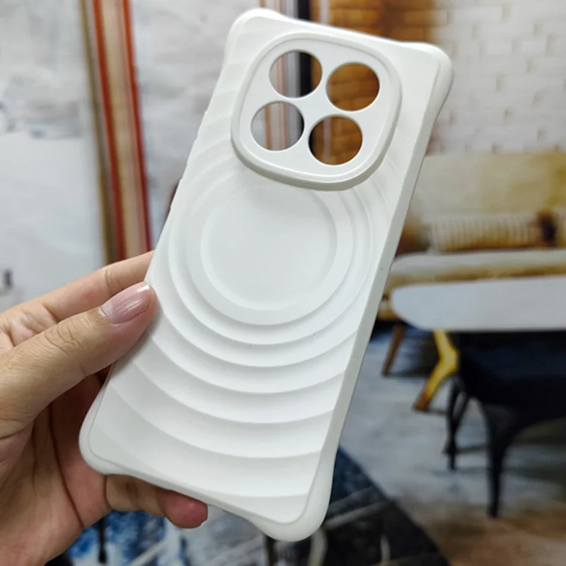 IMAK UC-6 Series for Xiaomi Redmi Note 14 Pro+ 5G Case Water Drop Texture Anti-Skid Matte TPU Cover - Matte White