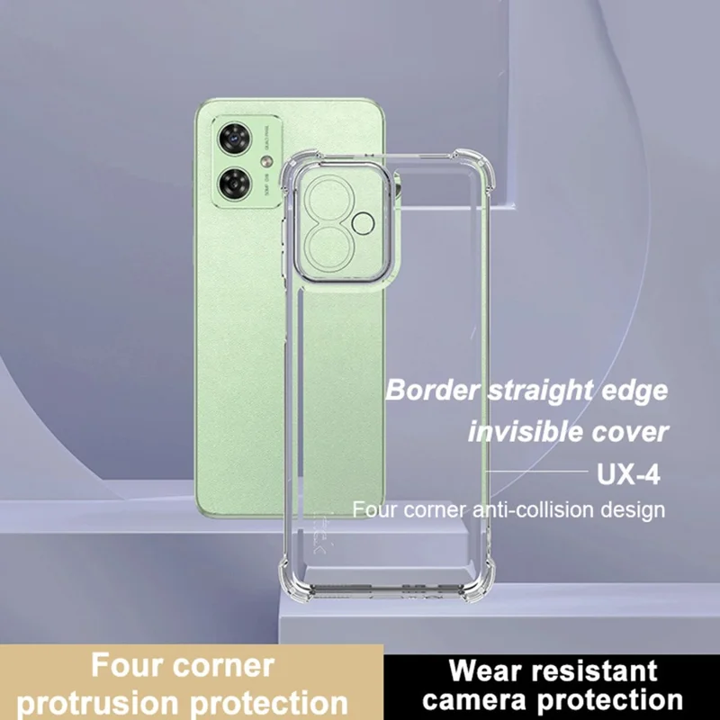 IMAK UX-4 Series for Motorola Moto G64 5G / G54 5G Case Straight Frame Four Corner Shockproof Clear TPU Cover