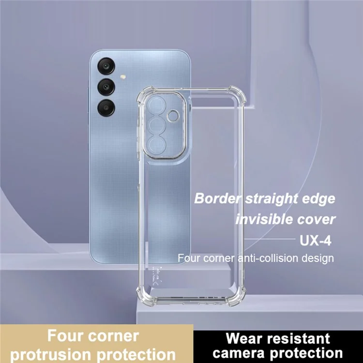 IMAK UX-4 Series para Funda Samsung Galaxy A15 4G / 5G Straight Frame Four Corner Shockproof Clear TPU Cover