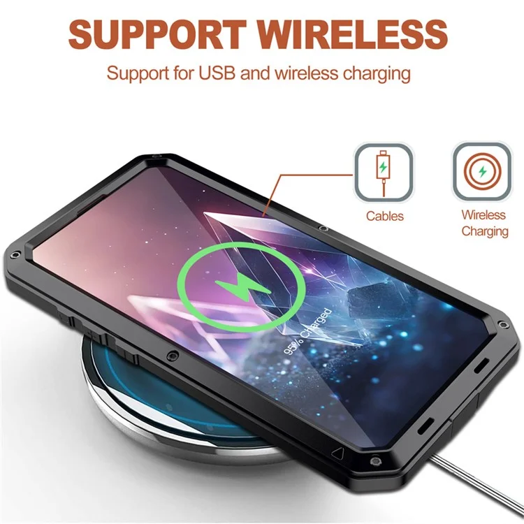 For iPhone 16 Plus Case Silicone+Metal Phone Cover with Tempered Glass Screen Protector - Black
