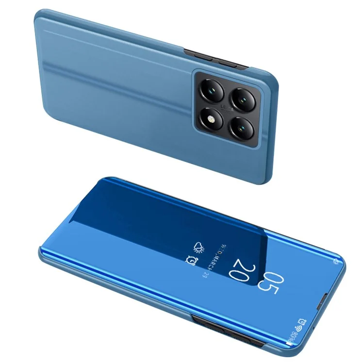 Für Xiaomi 14T Pro Hülle View Window Stand Leder Flip Handyhülle - Blau
