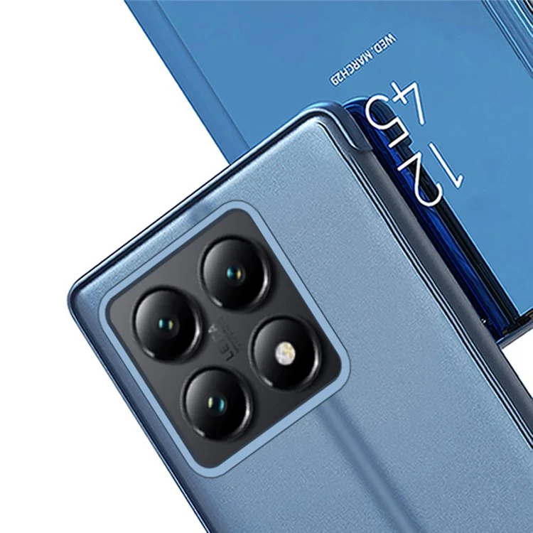 Für Xiaomi 14T Pro Hülle View Window Stand Leder Flip Handyhülle - Blau