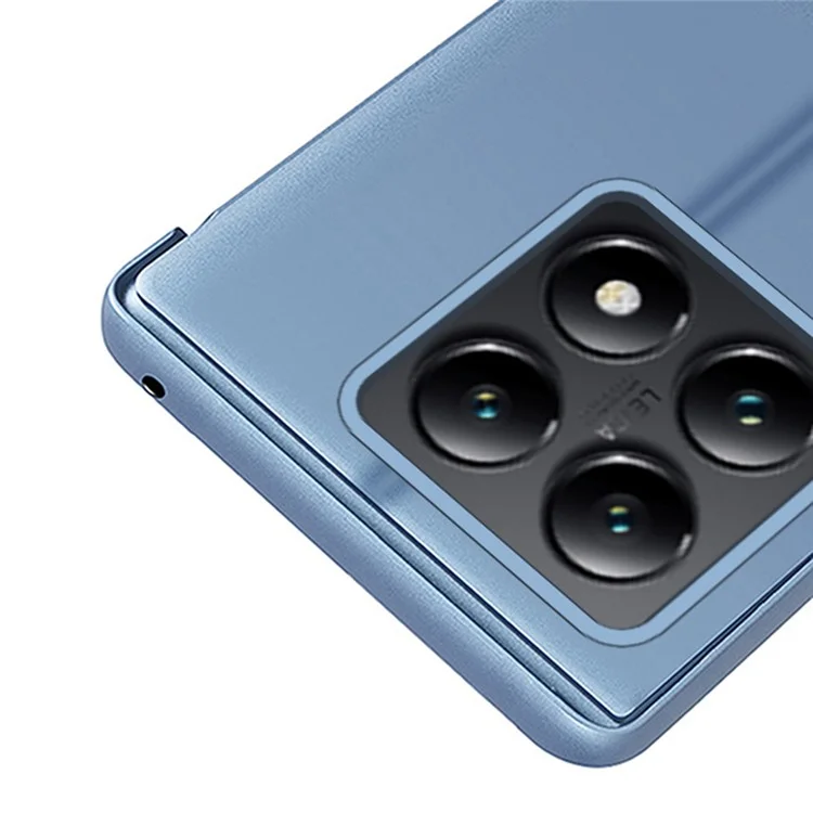 Für Xiaomi 14T Pro Hülle View Window Stand Leder Flip Handyhülle - Blau