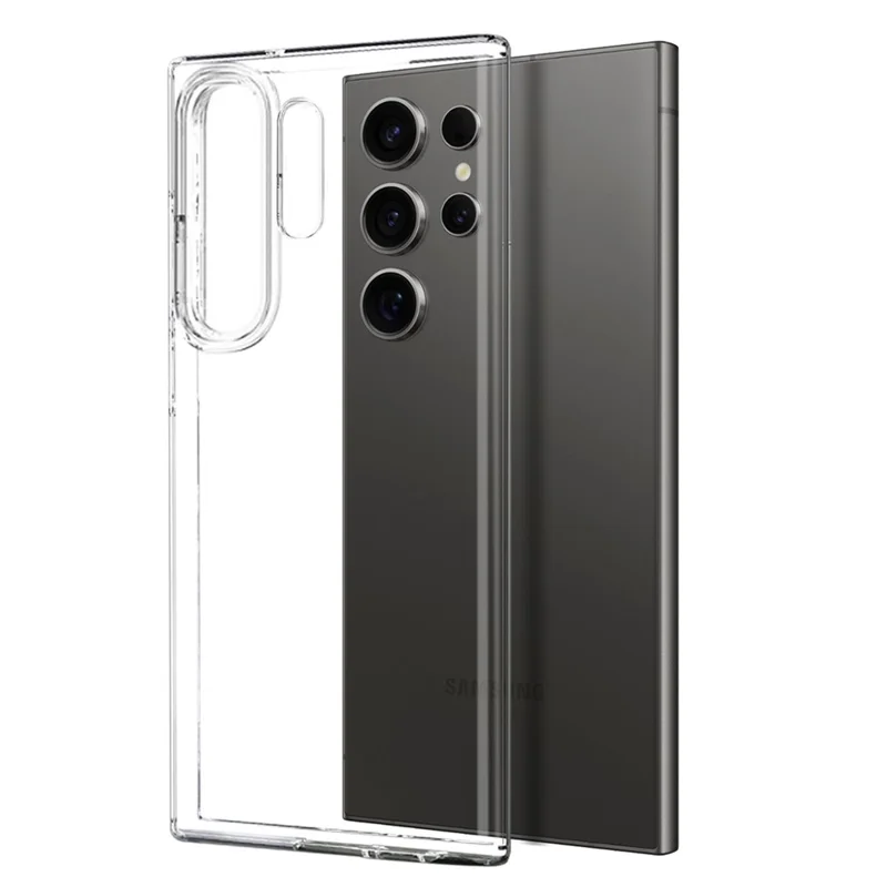 NORTHJO For Samsung Galaxy S25 Ultra TPU Phone Case+Tempered Glass Film (Support Fingerprint Unlock) - Transparent