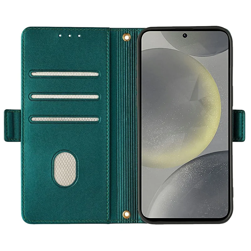 For Samsung Galaxy S23 FE Leather Wallet Case RFID Blocking Stand Cover with Hand Strap - Green