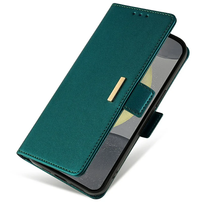 For Samsung Galaxy S24 FE Leather Wallet Case RFID Blocking Stand Cover with Hand Strap - Green