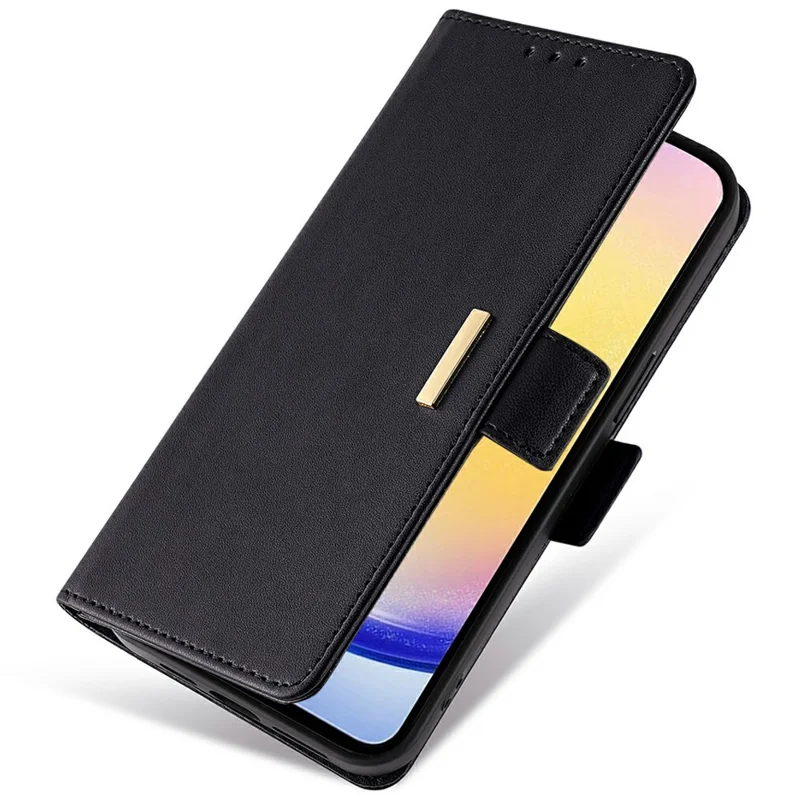 For Samsung Galaxy A15 5G Leather Wallet Case RFID Blocking Stand Cover with Hand Strap - Black