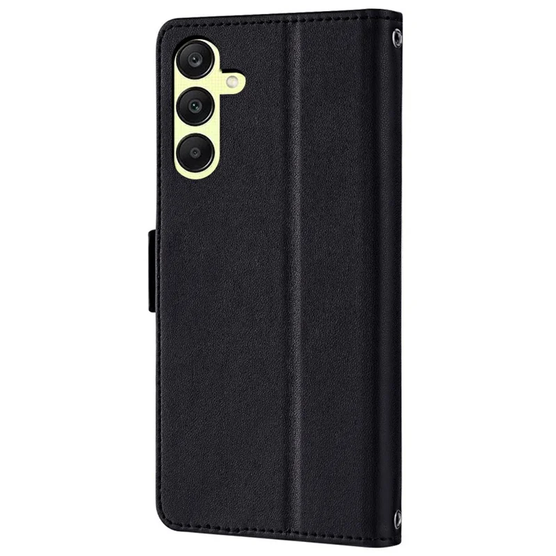 For Samsung Galaxy A15 5G Leather Wallet Case RFID Blocking Stand Cover with Hand Strap - Black