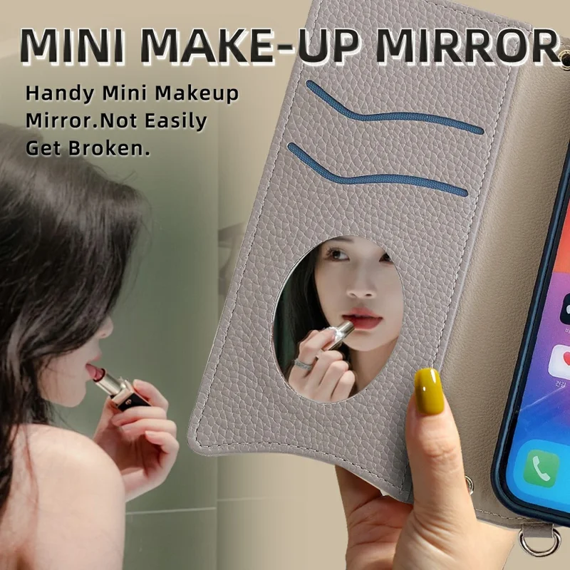 For Motorola Edge 50 Pro 5G Leather Case Wallet Stand Cover Irregular Tail Style with Chain Strap - Grey