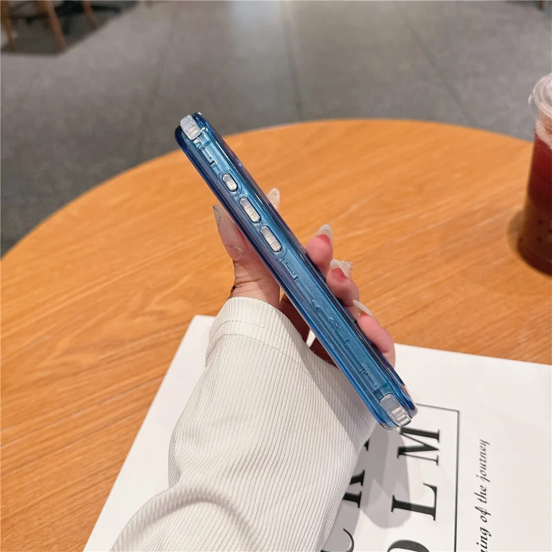 For iPhone 16 Case Detachable 2-in-1 TPU+PC Clear Drop-Proof Phone Cover - Blue