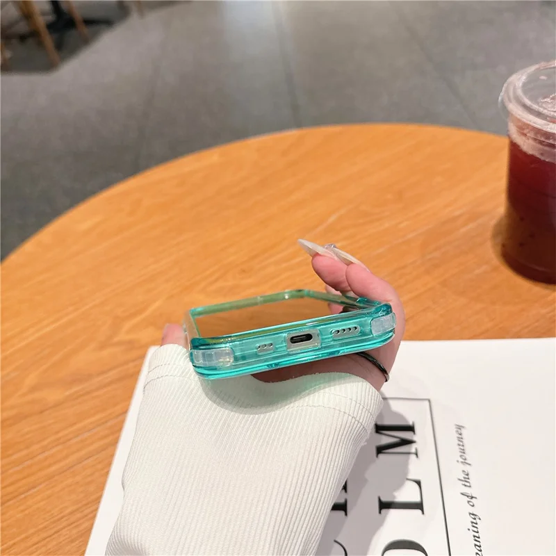 Voor iPhone 16 Plus hoesje, afneembare 2-in-1 TPU+PC transparante valbestendige telefoonhoes - Muntgroen