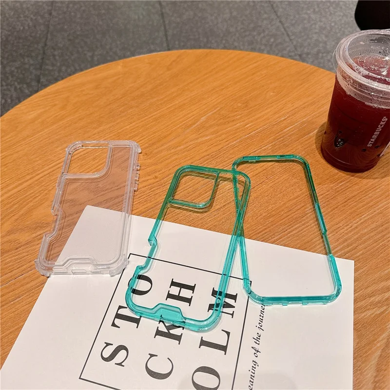 For iPhone 16 Pro Max Case Detachable 2-in-1 TPU+PC Clear Drop-Proof Phone Cover - Mint Green