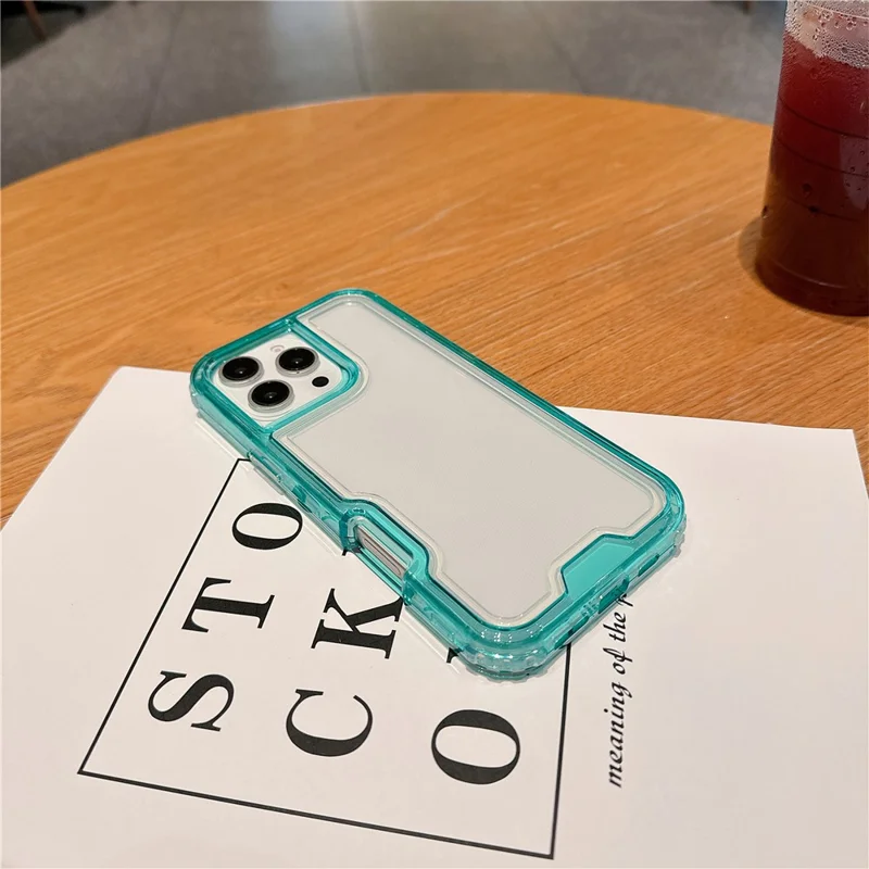 For iPhone 16 Pro Max Case Detachable 2-in-1 TPU+PC Clear Drop-Proof Phone Cover - Mint Green