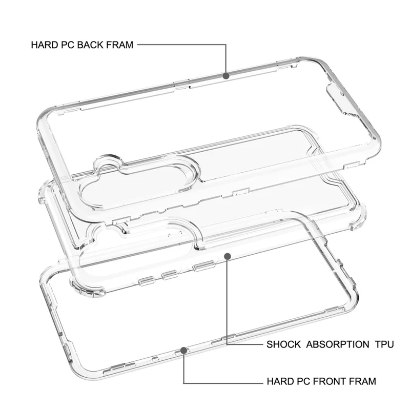 Bulk Purchasing For Samsung Galaxy S24 Case Detachable 2-in-1 TPU+PC Clear Drop-Proof Phone Cover - Transparent
