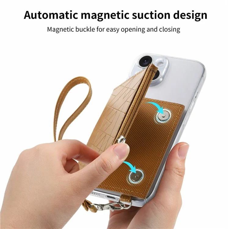 Klare Schutzhülle für iPhone 16, stoßfest, TPU, mit Kickstand-Geldbörse - Braun