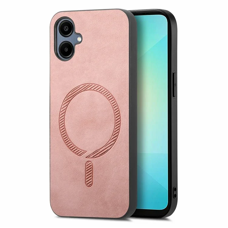 Per Samsung Galaxy A06 Custodia posteriore in pelle compatibile con MagSafe Skin-Touch Cover per telefono - Rosa