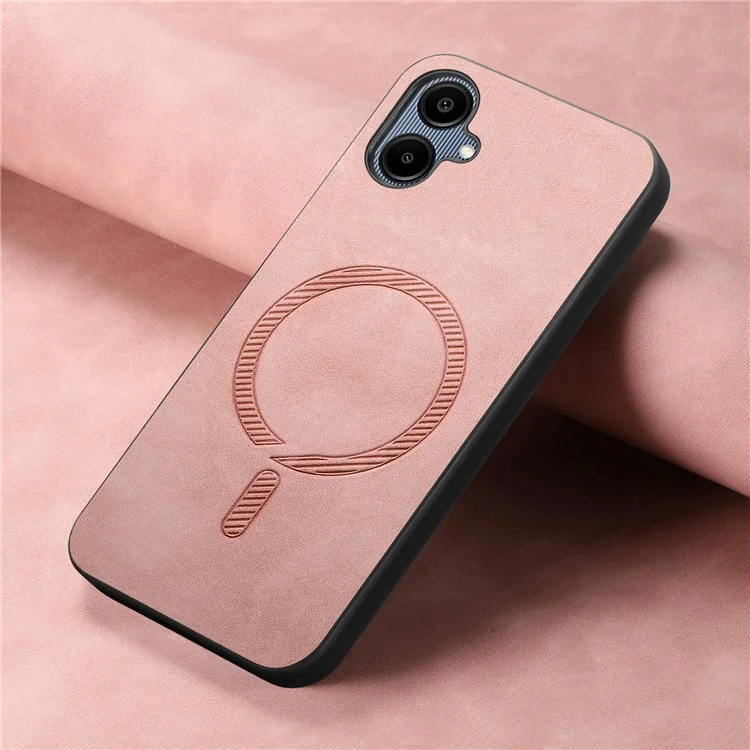 Per Samsung Galaxy A06 Custodia posteriore in pelle compatibile con MagSafe Skin-Touch Cover per telefono - Rosa