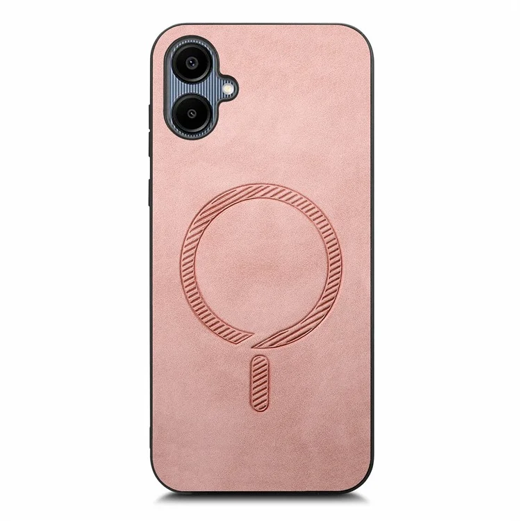 Per Samsung Galaxy A06 Custodia posteriore in pelle compatibile con MagSafe Skin-Touch Cover per telefono - Rosa