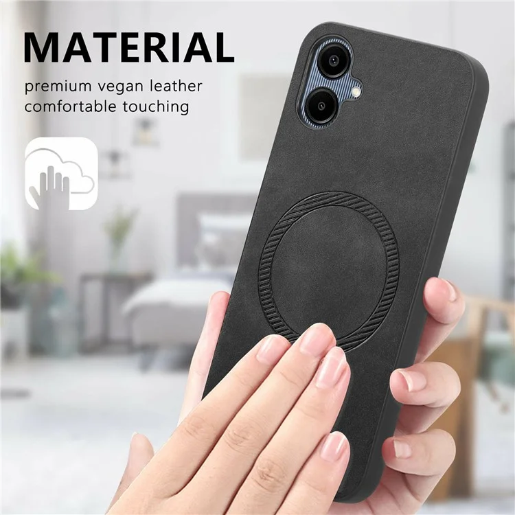 Per Samsung Galaxy A06 Custodia posteriore in pelle compatibile con MagSafe Skin-Touch Cover per telefono - Rosa