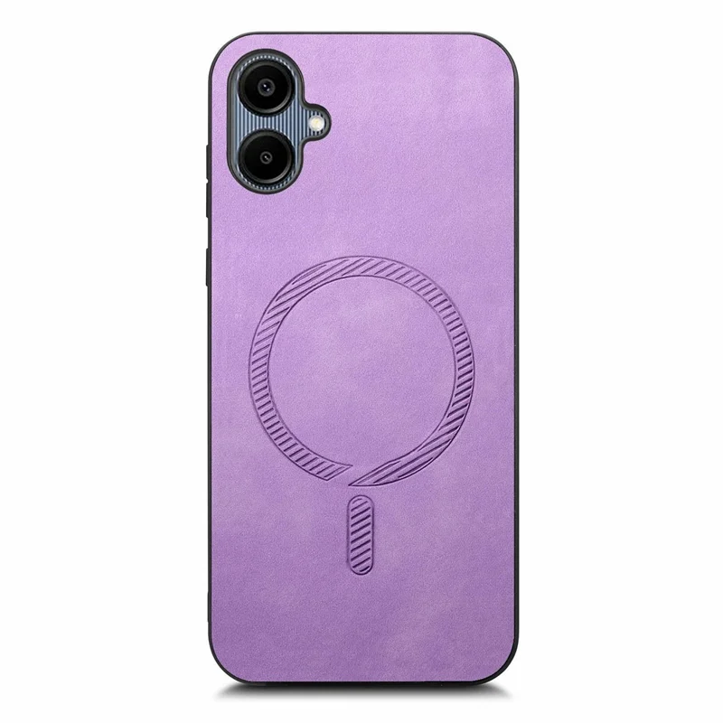 For Samsung Galaxy A06 4G Leather Back Magnetic Case Skin-Touch Phone Cover - Purple