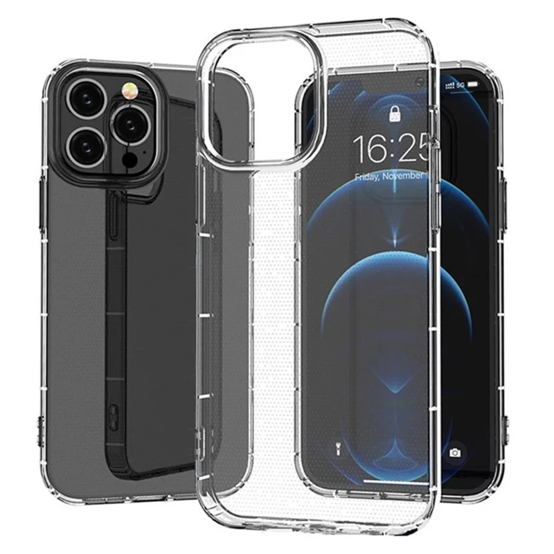 Groothandel voor iPhone 16 Pro hoesje transparant TPU valbescherming luchtkussen telefoonhoes
