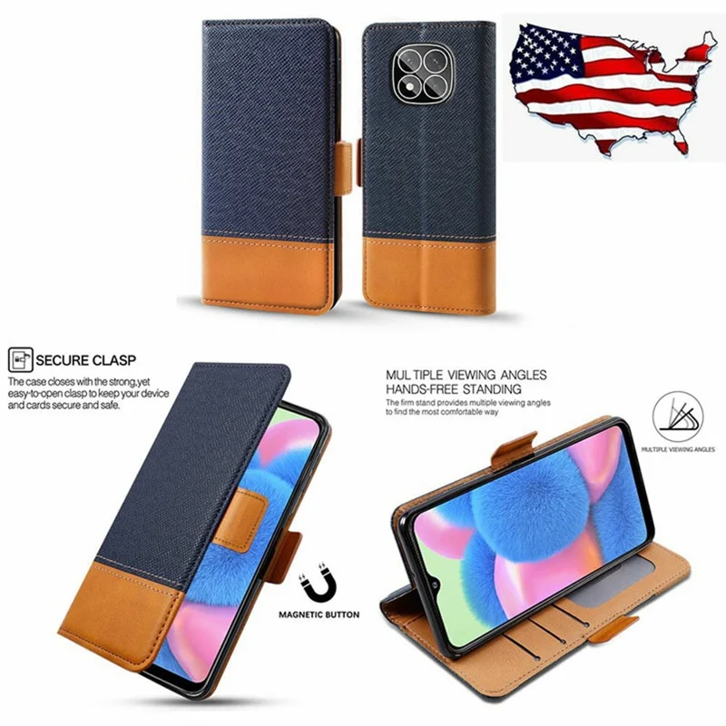 For Xiaomi Redmi Note 14 Pro 5G / Poco X7 5G Case Color Splicing PU Leather Wallet Phone Cover - Brown
