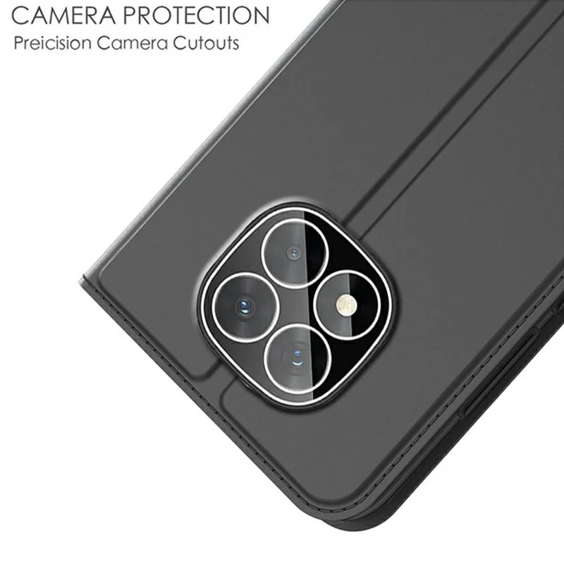 For Xiaomi Redmi Note 14 Pro 5G / Poco X7 5G Case PU Leather Phone Cover with Card Holder Stand Magnetic Closure - Black