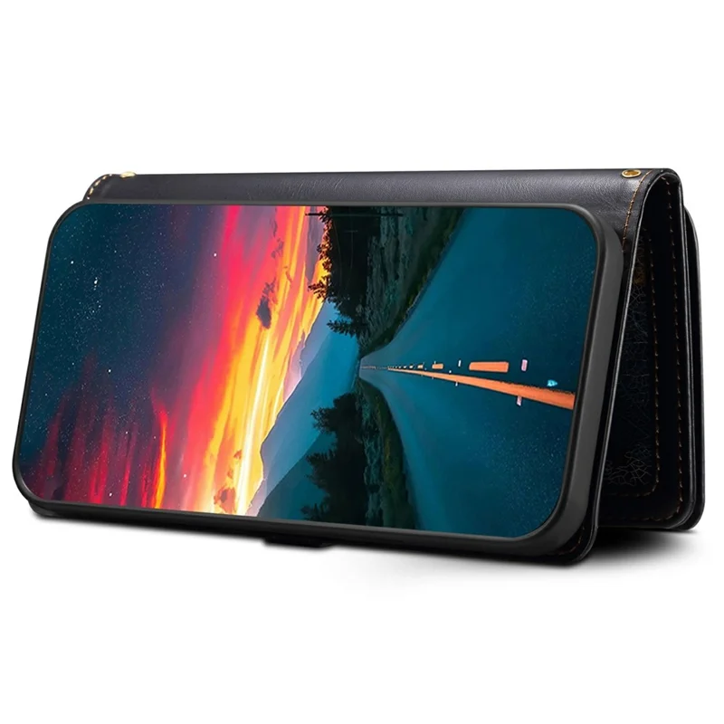 ESEBLE Galaxy Series For Motorola Moto G75 5G Case Leather Zipper Phone Cover RFID Blocking - Black