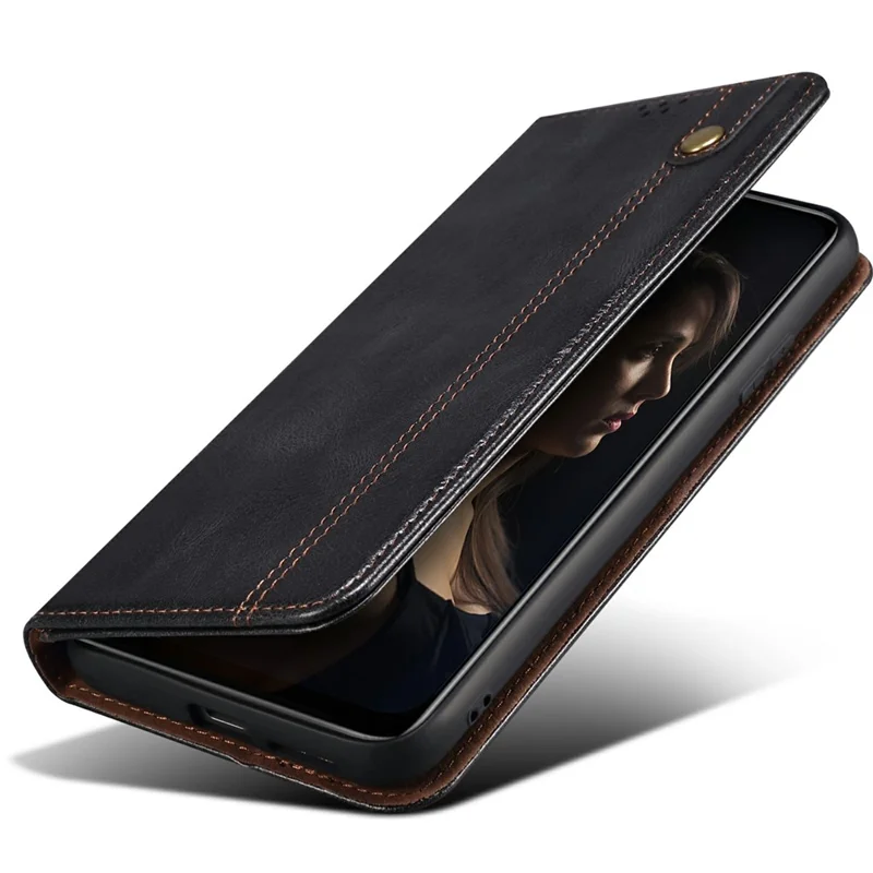 Para Motorola Moto G75 5G Case Crazy Horse Texture Waxy Leather Wallet Stand Phone Cover - Preto