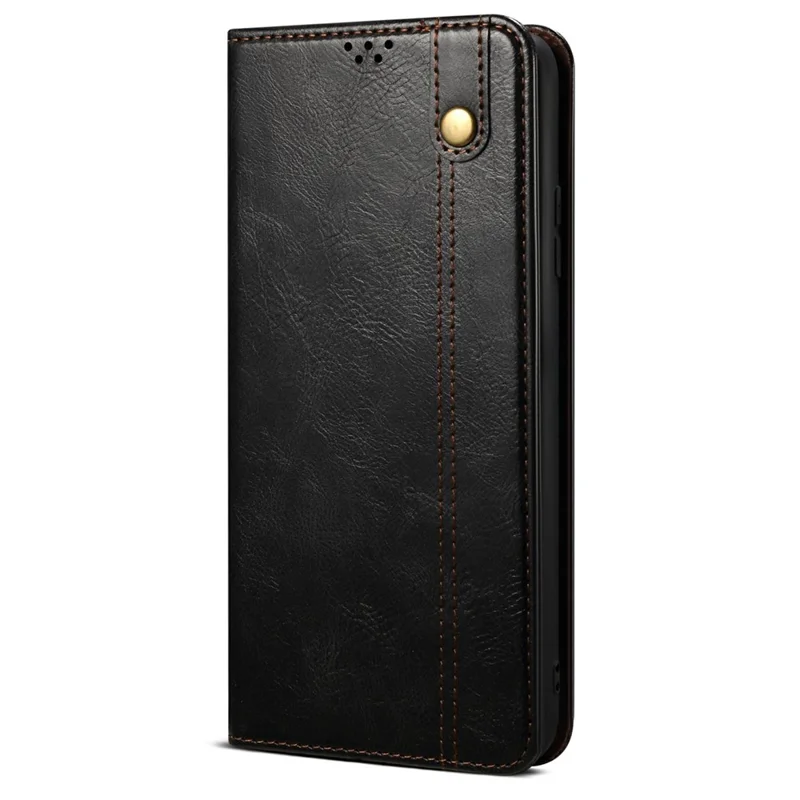 Para Motorola Moto G75 5G Case Crazy Horse Texture Waxy Leather Wallet Stand Phone Cover - Preto