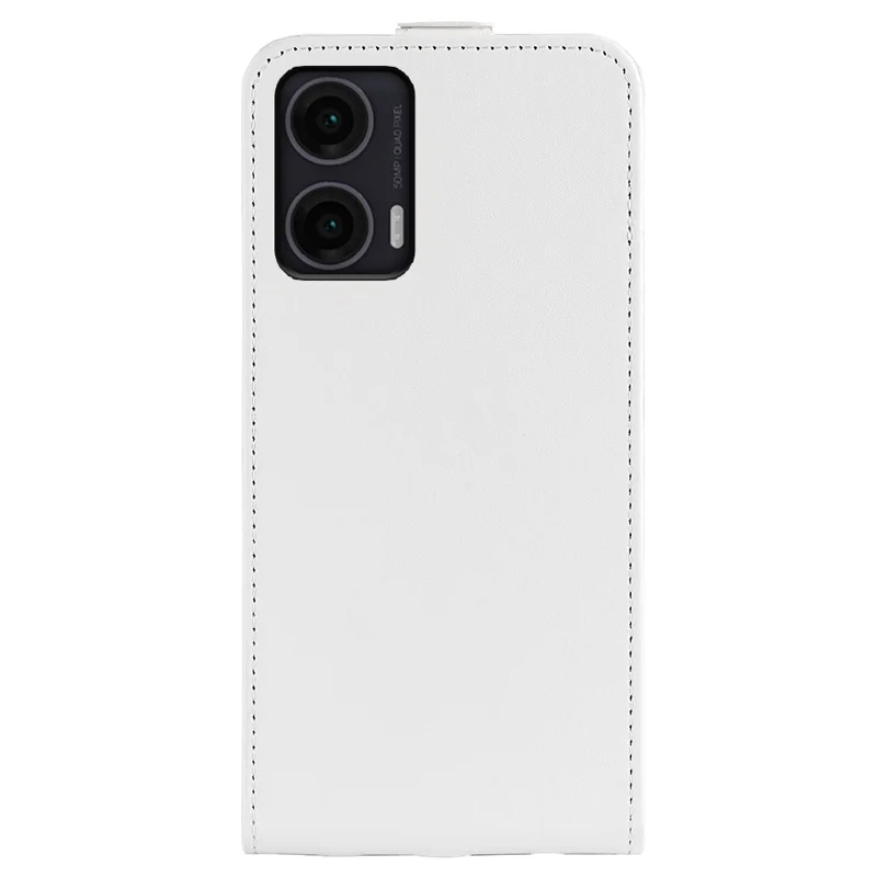 For Motorola Moto G35 5G Case with Card Slots Vertical Flip Leather Phone Cover - White