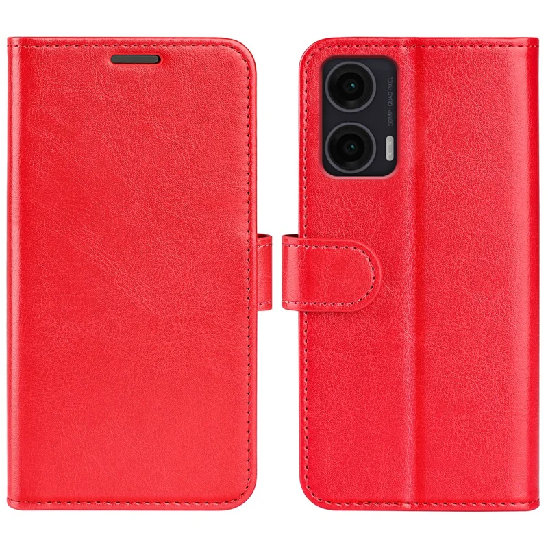 Für Motorola Moto G35 5G Wallet Case Crazy Horse Textur Stand Leder Handyhülle - Rot