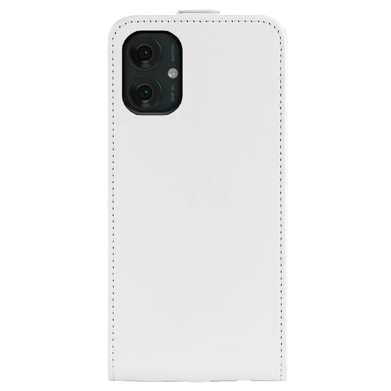 For Motorola Moto G55 5G Case with Card Slots Vertical Flip Leather Phone Cover - White