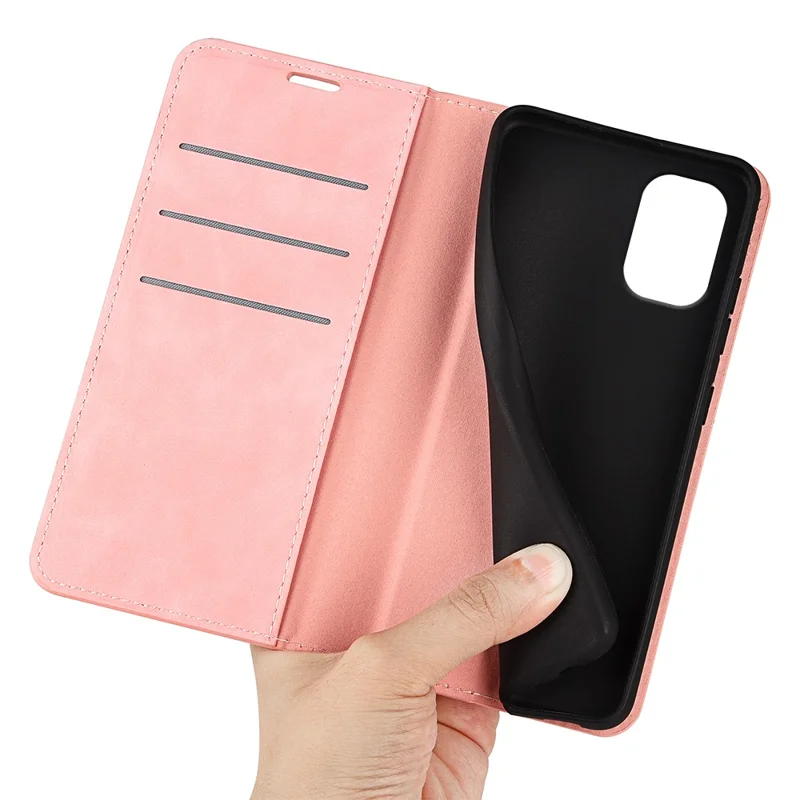 Per Motorola Moto G55 5G Custodia Pelle Effetto Pelle Portafoglio Cover per Telefono - Rosa