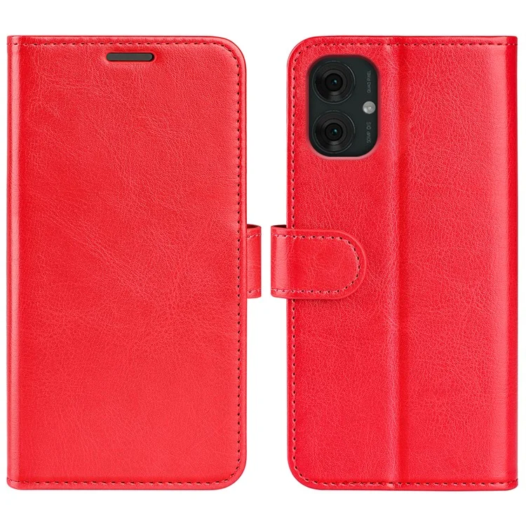 Pour Motorola Moto G55 5G Étui Portefeuille Texture Crazy Horse Stand Housse en Cuir - Rouge