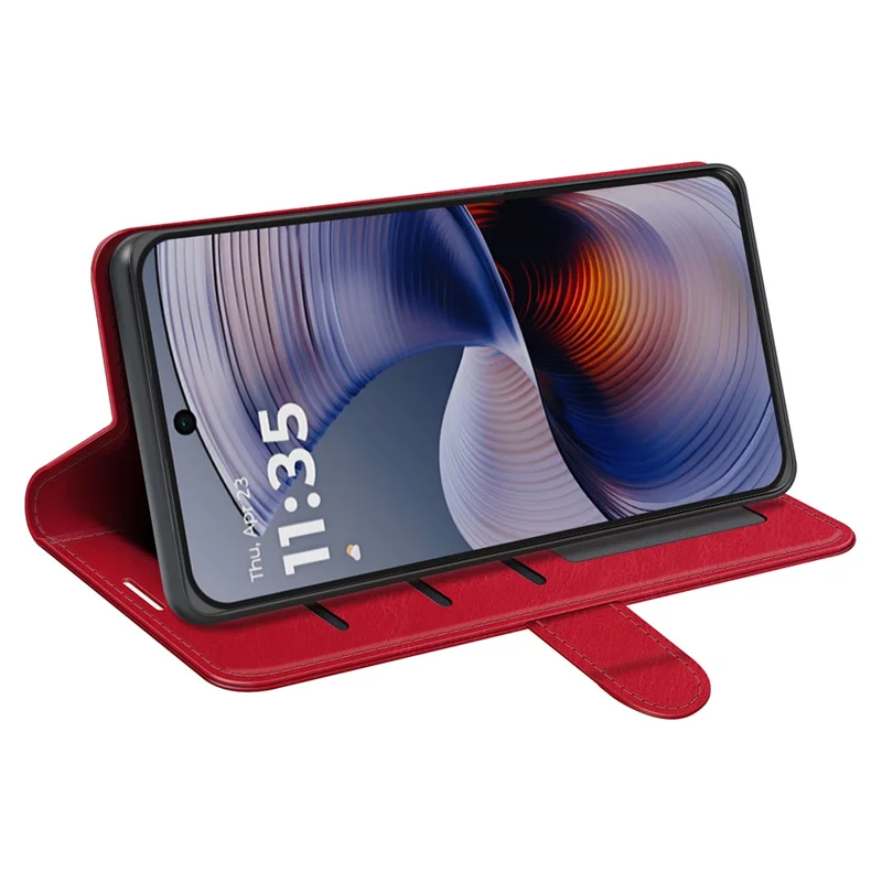 Pour Motorola Moto G55 5G Étui Portefeuille Texture Crazy Horse Stand Housse en Cuir - Rouge
