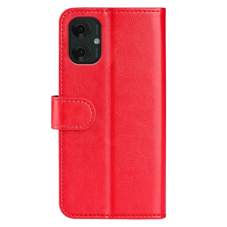 Pour Motorola Moto G55 5G Étui Portefeuille Texture Crazy Horse Stand Housse en Cuir - Rouge