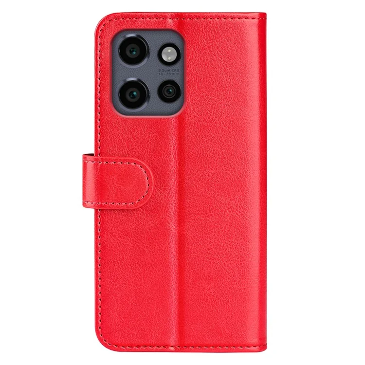 Für Motorola Edge 50 Neo 5G / Moto S50 5G / Thinkphone 25 5G Wallet Case Crazy Horse Textur Ständer Lederhülle - Rot