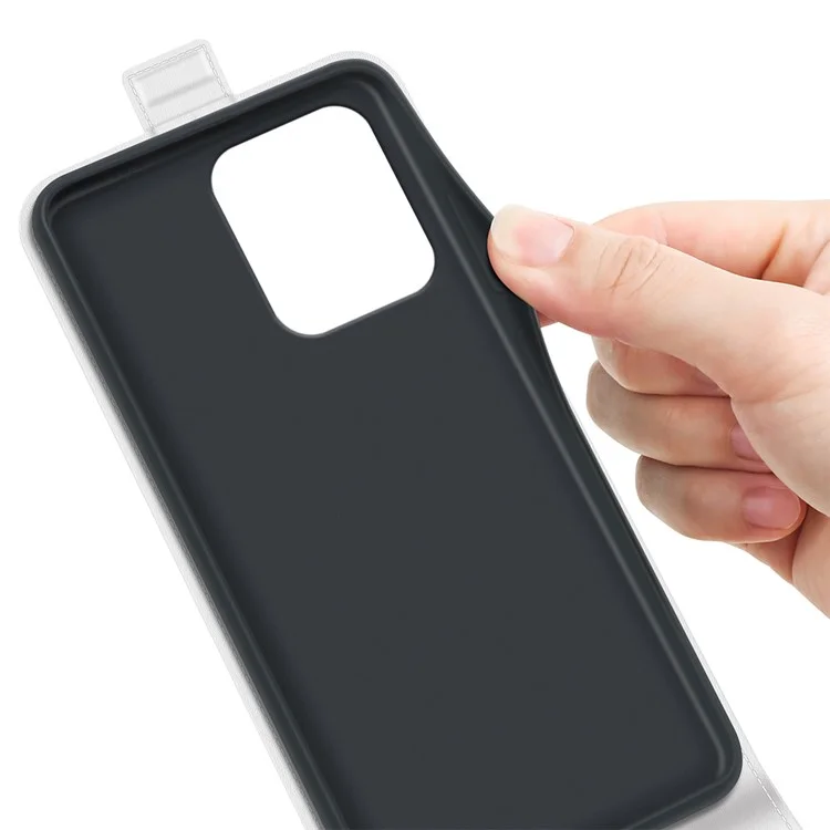 Capa para Motorola Edge 50 Neo 5G com Slots para Cartões Vertical Flip Leather Phone - Branca