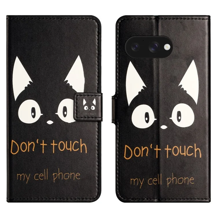 Per Google Pixel 9a Case Pattern Print PU Leather Wallet Phone Cover - Orecchie di Gatto