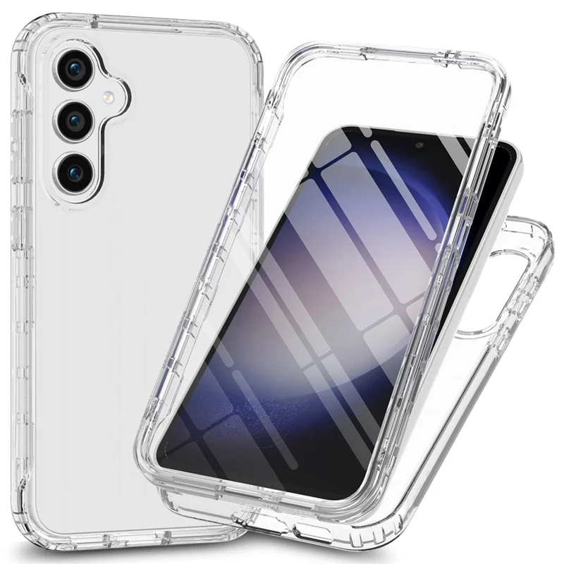 Funda para Samsung Galaxy S24 FE PC+TPU transparente Cubierta de teléfono con película de pantalla PET - Transparente