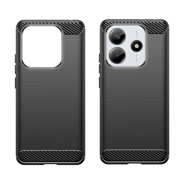 Für Xiaomi Redmi Note 14 5G Case Carbon Fiber Textur TPU gebürstete Handyhülle - Schwarz