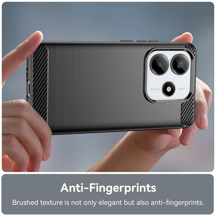 Für Xiaomi Redmi Note 14 5G Case Carbon Fiber Textur TPU gebürstete Handyhülle - Schwarz
