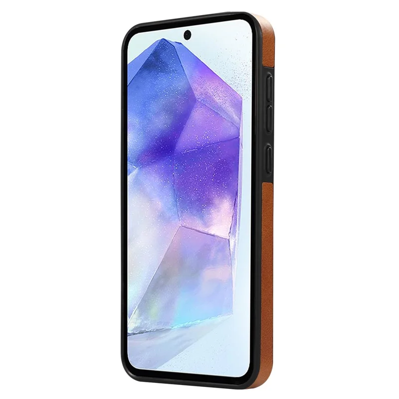 Pour Samsung Galaxy A54 5G, étui en cuir PU avec support, porte-cartes et dragonne - Marron
