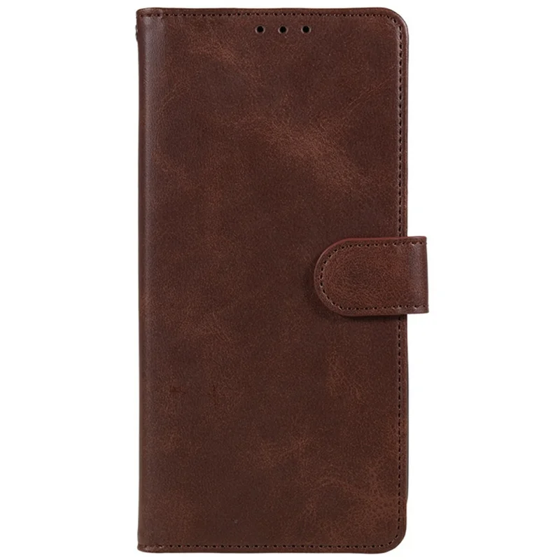 For Xiaomi Poco C75 4G / Redmi 14R 5G / 14C 4G Case PU Leather Wallet Protective Phone Cover Calf Texture - Brown