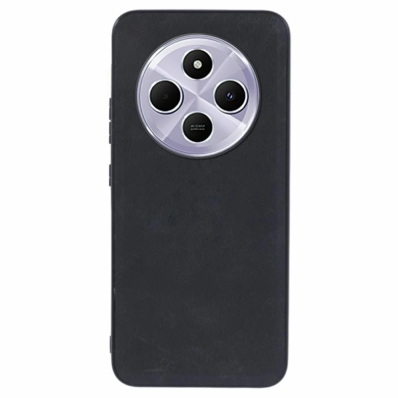 For Xiaomi Poco C75 4G / Redmi 14R 5G / 14C 4G Case Retro Leather Coated PC+TPU Phone Cover - Black