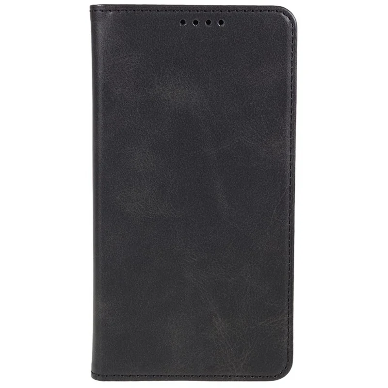 Capa para Xiaomi Redmi 14R 5G, couro PU com textura de bezerro, com forte magnetismo - Preto
