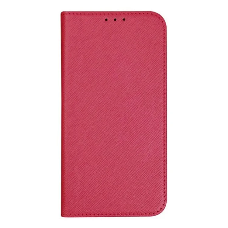 For Motorola Moto G75 5G Case Cross Texture Leather Phone Cover Hidden Magnetic - Pink